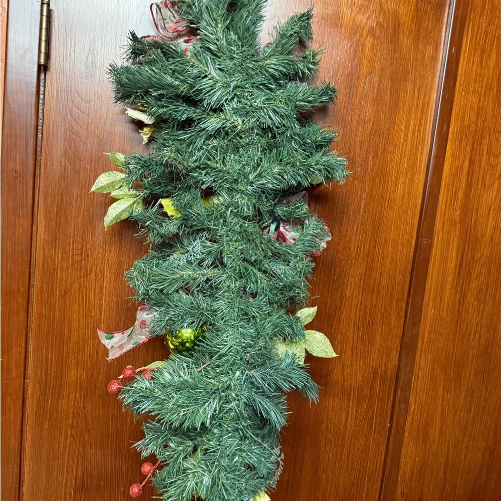 Home interiors Festive Green and Red Holiday Door Swag